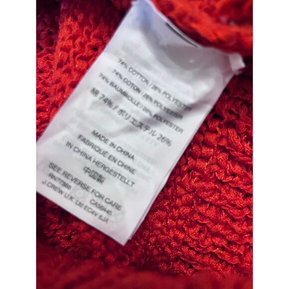 J. Crew Women's XS Red-Orange V-Neck Sweater Chunky Long Sleeve Fall - Picture 4 of 6